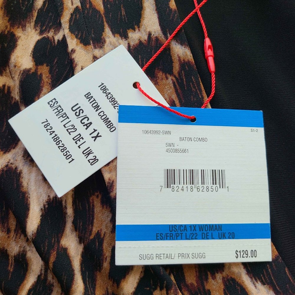 ANNE KLEIN ~  NWT ~ Leopard Print Dress 1X - Picture 6 of 11